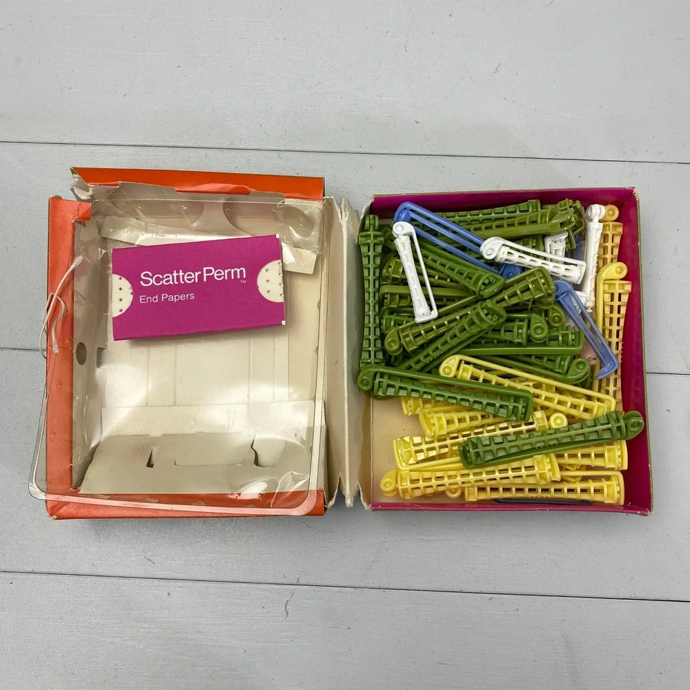 Vtg Toni Gillette Scatter Perm Hair Shapers Kit Beauty End Papers and Rollers